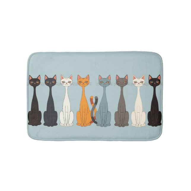Still Tired Cats - Cat Mom Lover - Blue Graphic Badematte (Vorderseite)