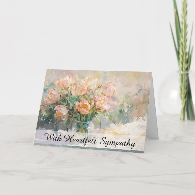 *~* Still Tulips Vase TV2 Beileid Liebe Light Karte (Vorderseite)