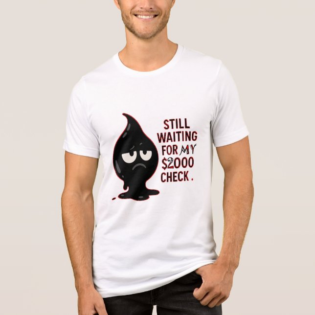 Still Waiting for My $2000 Check – Funny Cat Meme  Tri-Blend Shirt (Vorderseite)