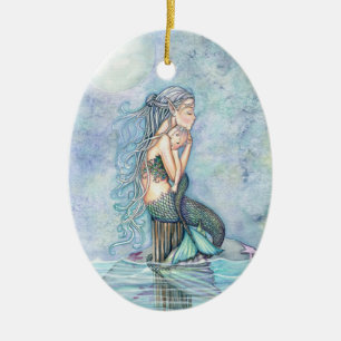 Still Waters Mermaid Mutter und Baby Baby-Party Keramikornament