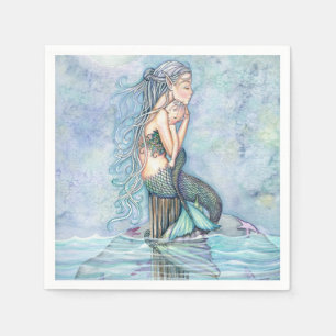 Still Waters Mermaid Mutter und Baby Baby-Party Serviette