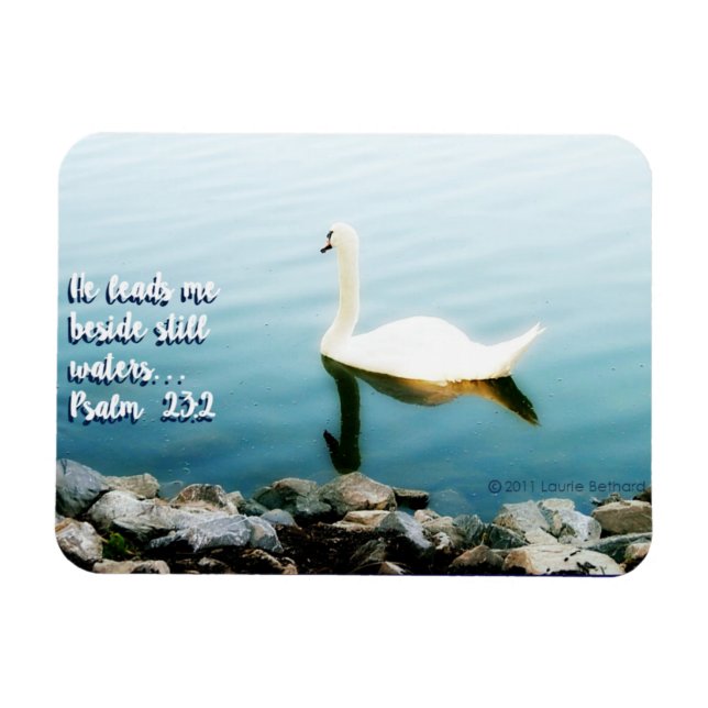 Still Waters Scripture Inspiration Foto Magnet (Horizontal)