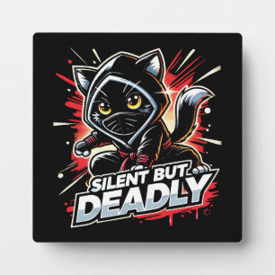 Stille, aber tödlich - Niedliche Funny Ninja Cat Fotoplatte
