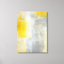 "Stille" Abstrakte, grau-gelbe Kunstdrucke Leinwanddruck