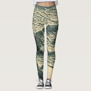 Stille am Meer: Lino Cut Artwork Leggings