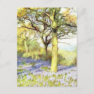 Stille Bäume und Blume Landschaft Postkarte