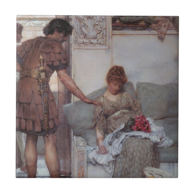 Stille Begrüßung (von Lawrence Alma-Tadema) Fliese (Vorderseite)