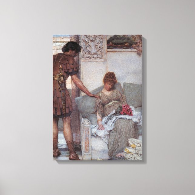 Stille Begrüßung (von Lawrence Alma-Tadema) Leinwanddruck (Vorderseite)