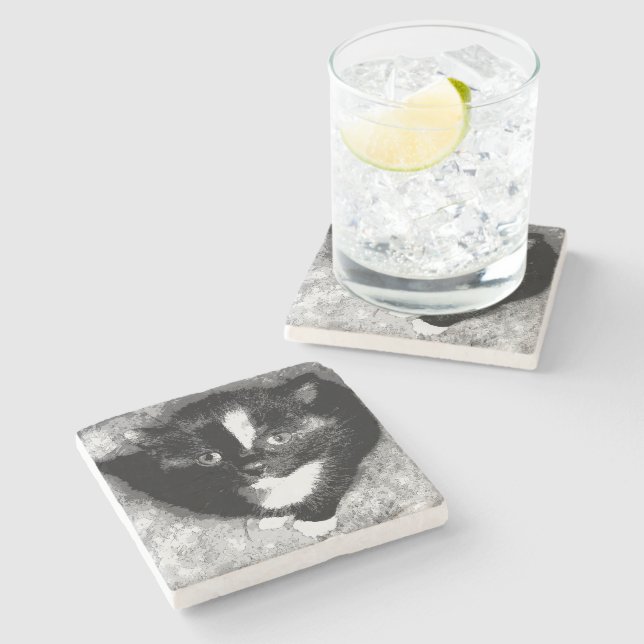 Stille Beobachter Steinuntersetzer (Seitenansicht)