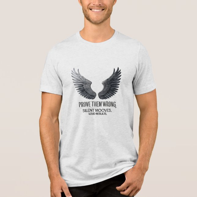 Stille Bewegungen, lautes Ergebnis | Bella+Leinwan Tri-Blend Shirt (Vorderseite)