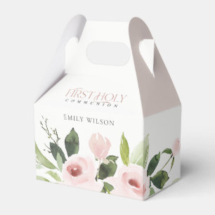 STILLE BLUSH PINK ROSE FLORAL ERSTER HOLZGEMEINSCH GESCHENKSCHACHTEL