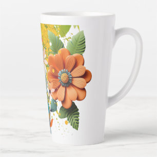 Stille Blütenpracht Geformte Blütenblätter Florale Milchtasse