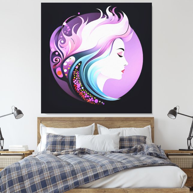 "Stille" Die Schönheit der Frauen Leinwanddruck (Insitu (Schlafzimmer))