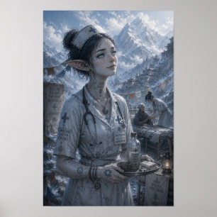 Stille Freude / Krankenschwester / Tibetische Berg Poster