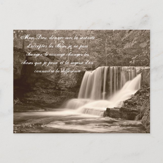 Stille Gebet im französischen Wasserfall Postkarte (Vorderseite)