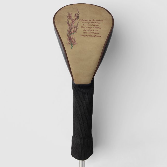 Stille Gebet Inspiration Blumenzitat Golf Headcover (Vorderseite)