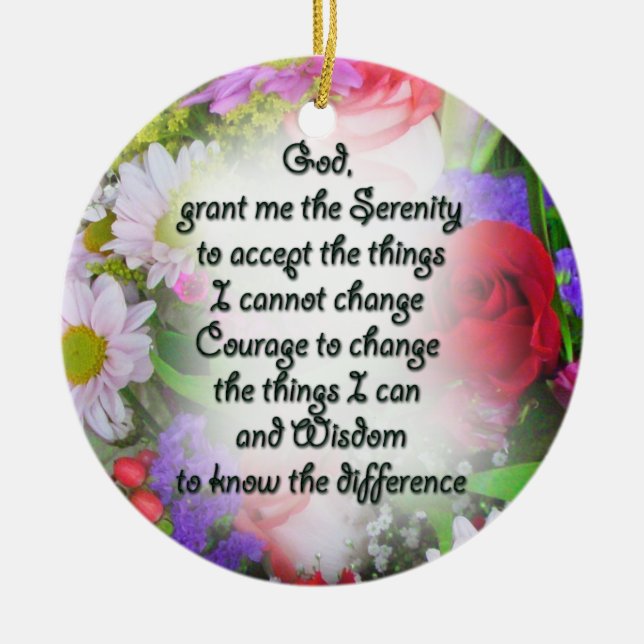 Stille Gebet Inspiration in Bouquet Design Meta Keramik Ornament (Vorne)