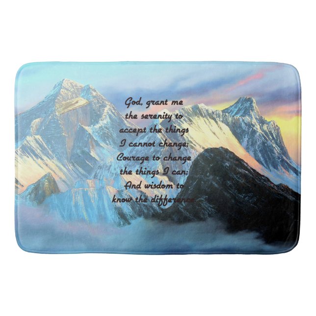 Stille Gebet mit Panoramablick Mount Everest Badematte (Vorderseite)