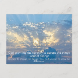 Stille Gebet - Wolken im Himmel mit Sonnenstrahlen Postkarte
