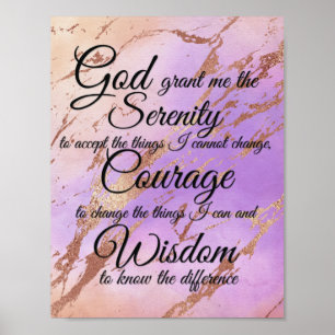 Stille Gebete auf rosa, violett, Rose Gold zurück Poster