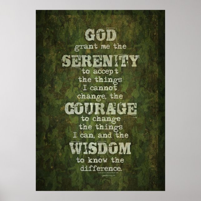 Stille Gebete: Grunge, Camouflage, Erholung Poster (Vorne)