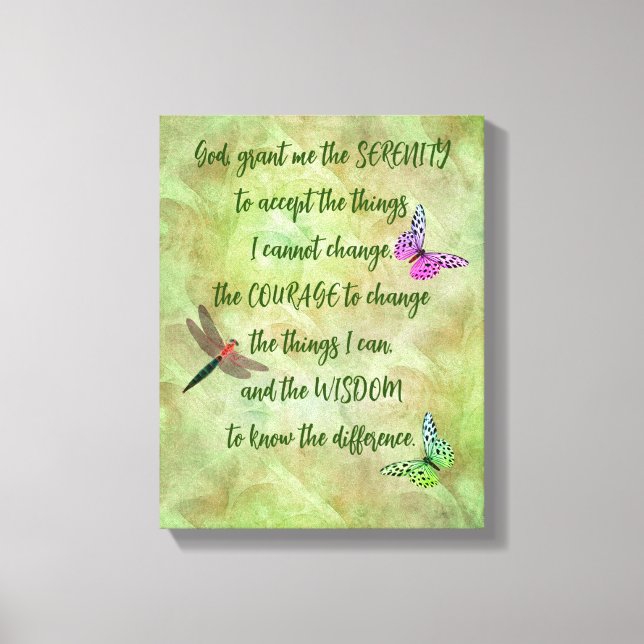Stille Gebete Schmetterling Inspiration Leinwanddruck (Vorderseite)