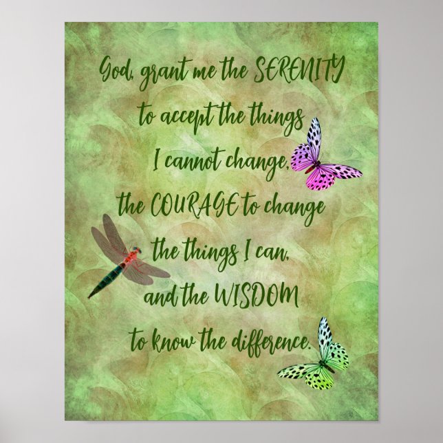 Stille Gebete Schmetterling Inspiration Poster (Vorne)