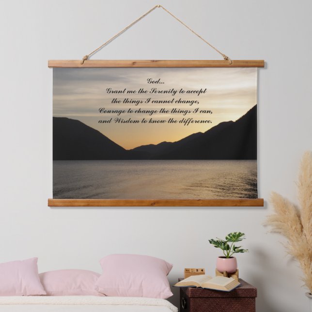 Stille Gebetslandschaft Sonnenuntergang Wandteppich Mit Holzrahmen (Schlafzimmer)