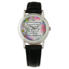 Stille Gebetsuhr im Blumendesign Armbanduhr