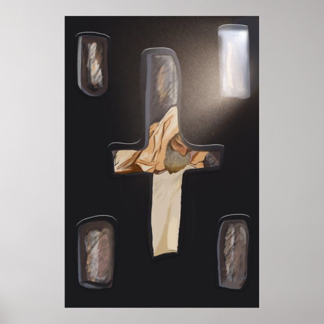 Stille gesehen Cruciform-Fenster, Einsatz Emmanuel Poster (Vorne)