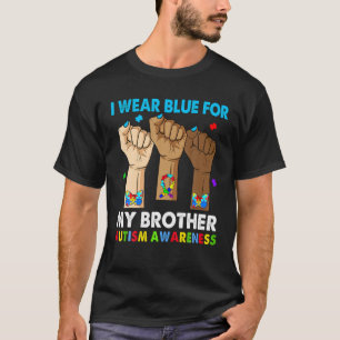 Stille Hand ich trage Blau für meinen Bruder Autis T-Shirt
