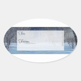 Stille helle Geschenkticker Ovaler Aufkleber
