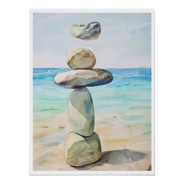 Stille in Bewegung - Zen-Steine Poster (Vorderseite)