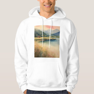 "Stille in Stille: Zen Buddha Wasserfarbe Hoodie