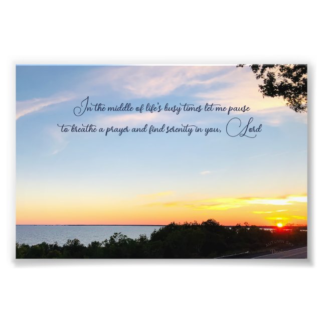 Stille Inspirationelle Sonnenuntergangsfotografie Fotodruck (Vorne)