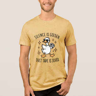 Stille ist golden, Farbband ist silber Tri-Blend Shirt