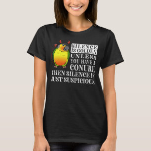Stille ist Goldener Papagei I Gelb-grüner Käse T-Shirt