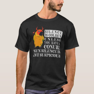 Stille ist goldener Papagei-Sonnenschutz T-Shirt
