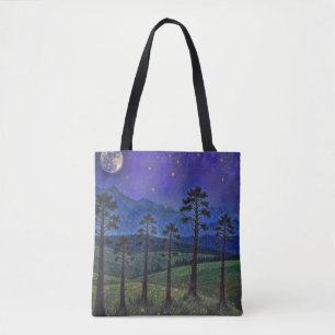 Stille Kiefern, kosmischer Tanz - Eine Waldlandsch Tasche