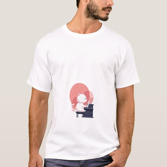 Stille Klavierkatze T-Shirt (Vorderseite)