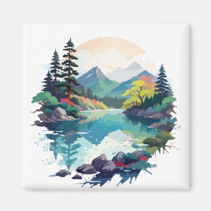 Stille Landschaft Stille Ruhe Natur Außenbereich Magnet