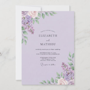 Stille Lilien-Wildblumen-Hochzeit Einladung