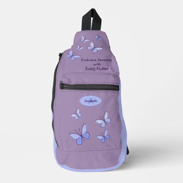 Stille mit jedem Flutter-Violett Crossbody Bag (Vorderseite)