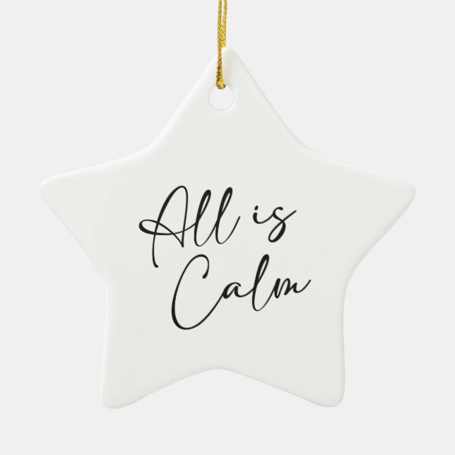 Stille Nacht Alles ist eine ruhige Keramik Ornament (Vorne)