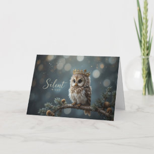 Stille Nacht Eule Weihnachten Süß Winter Tier  Karte