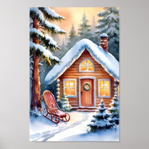 Stille Nacht Gemütliches Handwerkerhaus Wand Print Poster