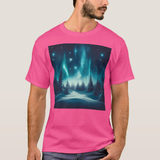 Stille Nacht Glittering Pines Mitternacht Frieden T-Shirt