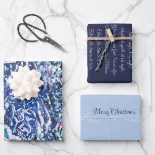 Stille Nacht handbemalter Winterwald Geschenkpapier Set