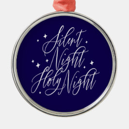 Stille Nacht Heilige Nacht Blaues Weihnachtsorname Ornament Aus Metall