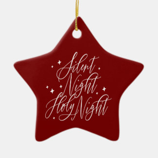 Stille Nacht Heilige Nacht Rote Weihnachtsstern Keramik Ornament